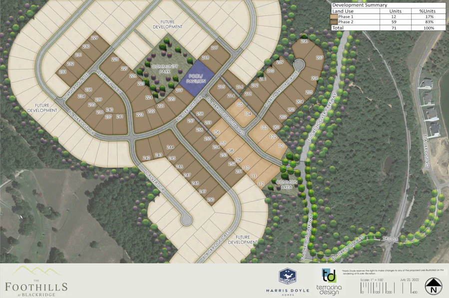 Site Plan for The Foothills at Blackridge
